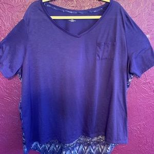 Catherine’s Purple Top w/ Print Back 3x